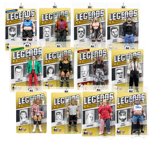 Legends of Professional Wrestling Series Action Figures: Set of 12 Figures