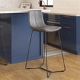 thumbnail image 7 of Pemberly Row Vegan Leather Bar Height Stools (Set of 2) in Smoke, 7 of 7