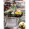 thumbnail image 5 of Outdoor Tablecloth with Umbrella Hole for Patio/Picnic/Party/Camping, Spring Floral Waterproof Table Cloth Round Cover Washable, Yellow Roses Leaves Country Botanical Farmhouse (Dia 60"), 5 of 8