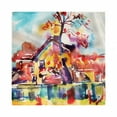 thumbnail image 1 of Fine Art Decorative Napkins Set of 4, Paintbrush Abstract Countryside Village with Blurry Color Effects Rural Landscape, Silky Satin Fabric for Brunch Dinner Party, 18", Multicolor, by Ambesonne, 1 of 2
