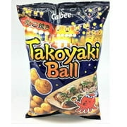 Calbee Takoyaki Ball, octopus balls Flavor Corn Snacks 3.17oz, Pack of 6