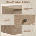 thumbnail image 3 of Brafabhome 31.5" Oversized Extra Large Nightstands with 3 Drawers, Wooden Bedside Table with Vintage Handles, Farmhouse Night Stand with Storage for Bedroom, Light Oak, 3 of 9