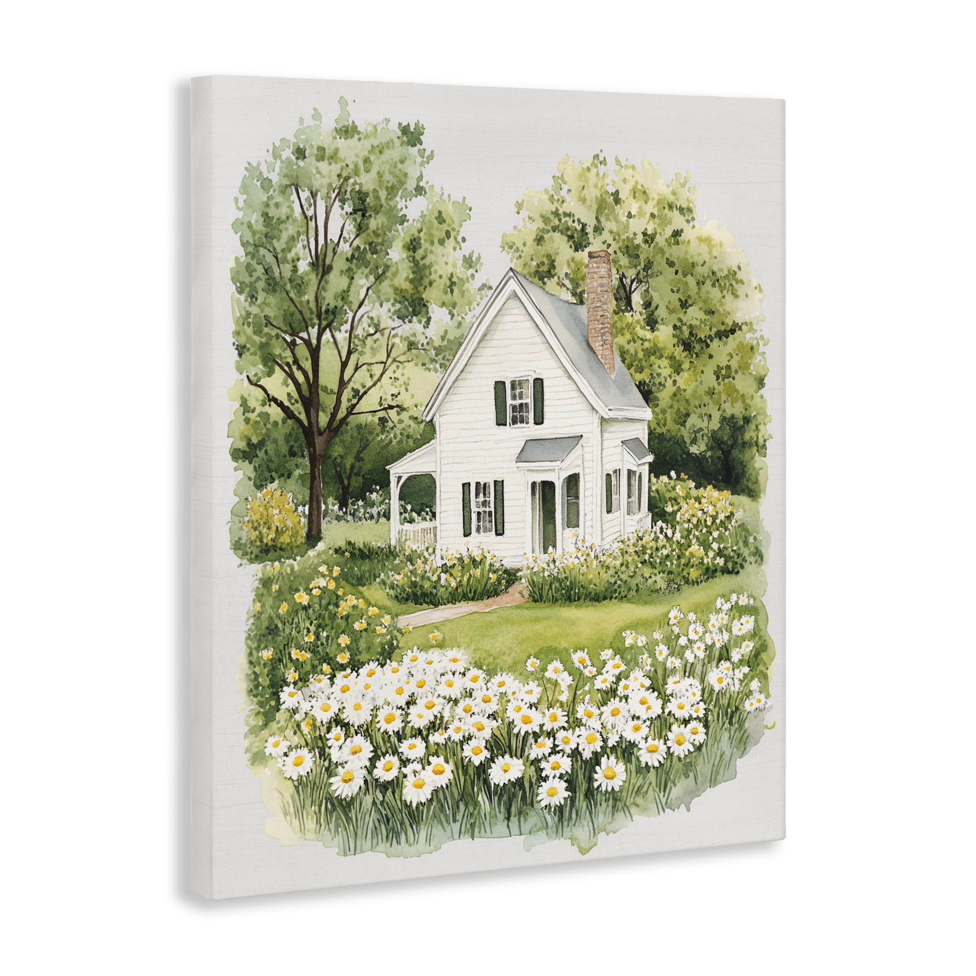Quaint Countryside Cottage Garden Canvas Wall Art, design by Lettered and Lined