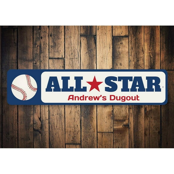 All Star Novelty Sign, Metal Wall Decor - 4x18 inches