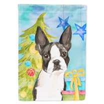 Christmas Tree Boston Terrier Garden Flag