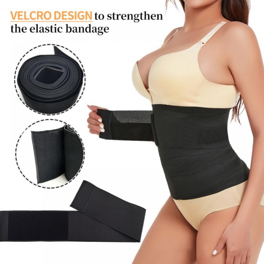 -120inch Black Bandage Wrap waist trainer,Invisible Wrap Waist Trainer Tape,Wrapped Lumbar Support Belt for women 