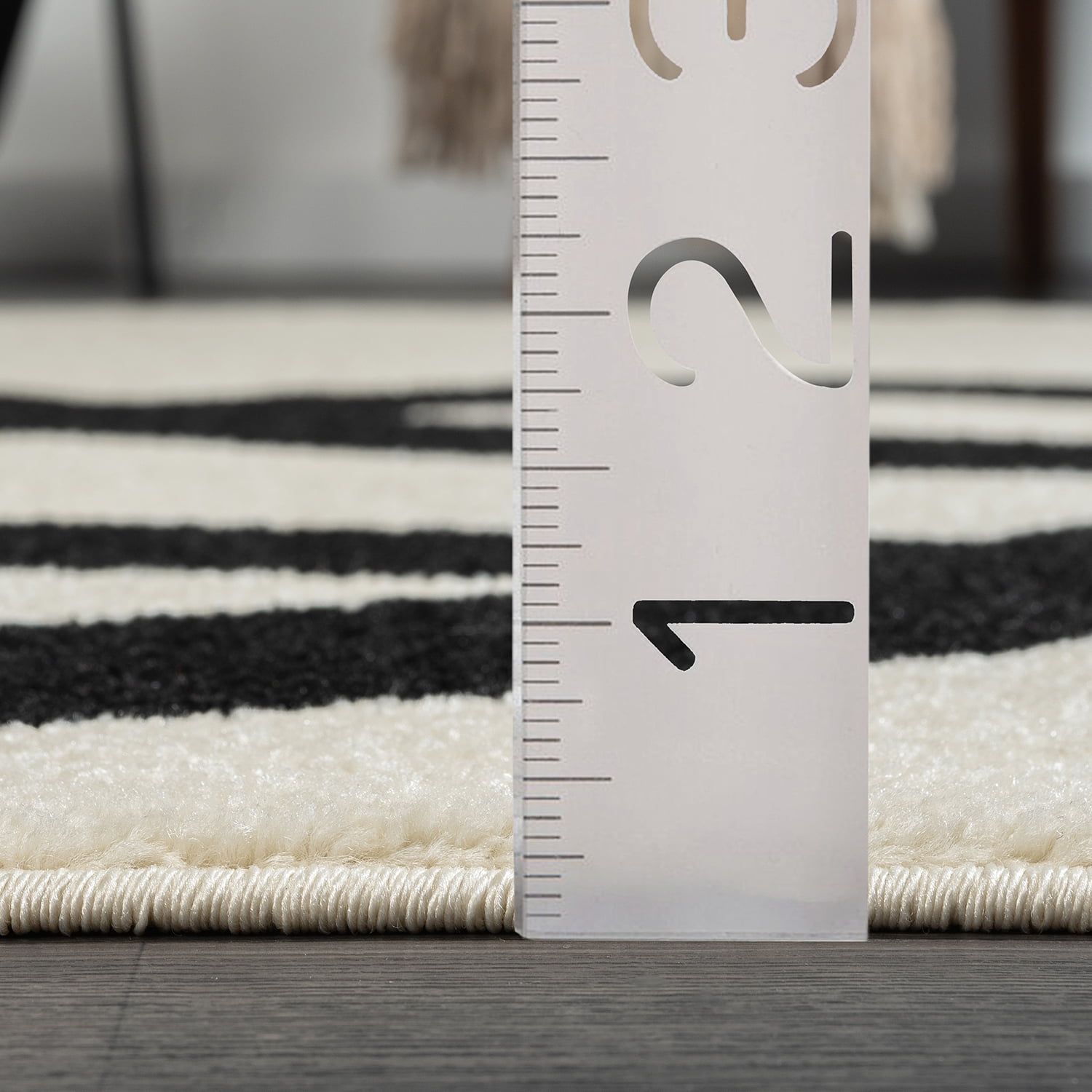 Abani Deco Collection Area Rug Mid Century Modern Bedroom Living Room Decor Floor Rug 8 x 10 Cream Black