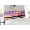 thumbnail image 2 of Clouds Headboard, Reflection Pink Colored Clouds in Water Mirroring Scenic Weather Activity Picture, Upholstered Decorative Metal Bed Headboard with Memory Foam, Full Size, Blue, by Ambesonne, 2 of 4