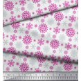 thumbnail image 2 of Soimoi Poly Georgette Fabric Snowflake Artistic Print Sewing Fabric Yard 42 Inch Wide, 2 of 3