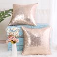thumbnail image 4 of Unique Bargains 2 Pack Sequins Decorative Throw Pillow Covers 16" x16" Rose Gold, 4 of 8