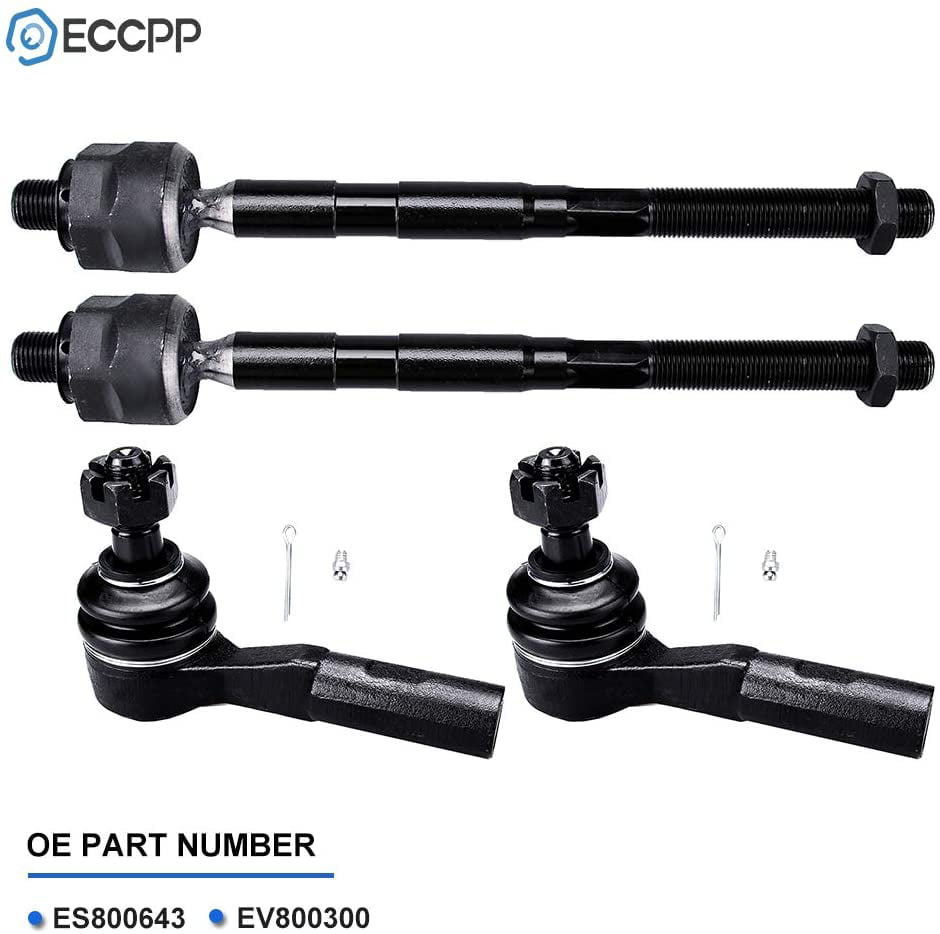4Pc ECCPP Outer Inner Tie Rod End for 2006 2007 Chevrolet Colorado GMC Canyon Front Torsion Bar Spring with 16mm Thread 