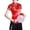 Red, variant on Women's T-Shirts Chinese Cheongsam Shirt Short Sleeve Mandarin Collar Print Ethnic Blouse Traditional