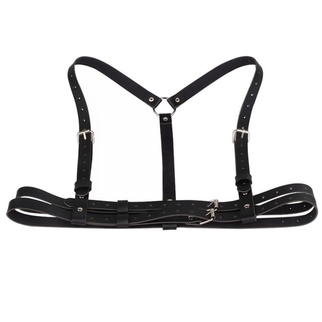 Arnés de cuerpo de material cuero para mujer, correas con hebilla , cinturones de cinturo Punk, Harajuku (negro) Yuyangstore corsé cinturón