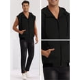 thumbnail image 5 of Unique Bargains Men's Hoodie Vest Zip Up Sleeveless Drawstring Hooded Sweatshirt XL Black, 5 of 5