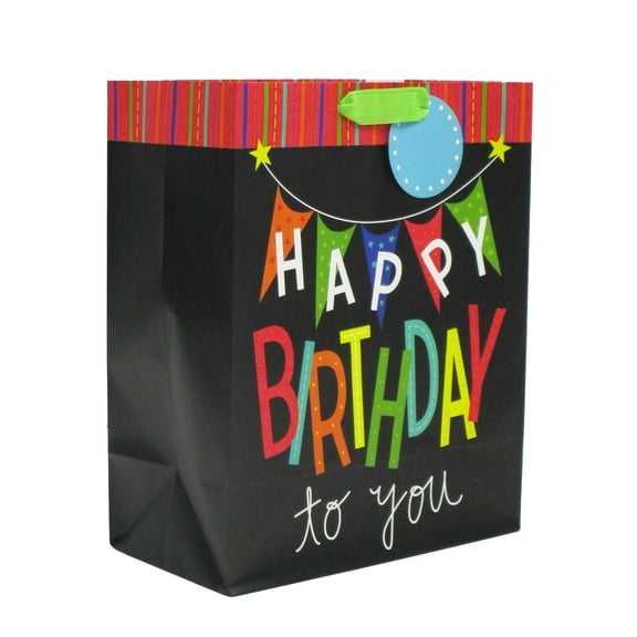 Multicolor Happy Birthday To You Paper Gift Bag, 10" x 12", by Way To Celebrate