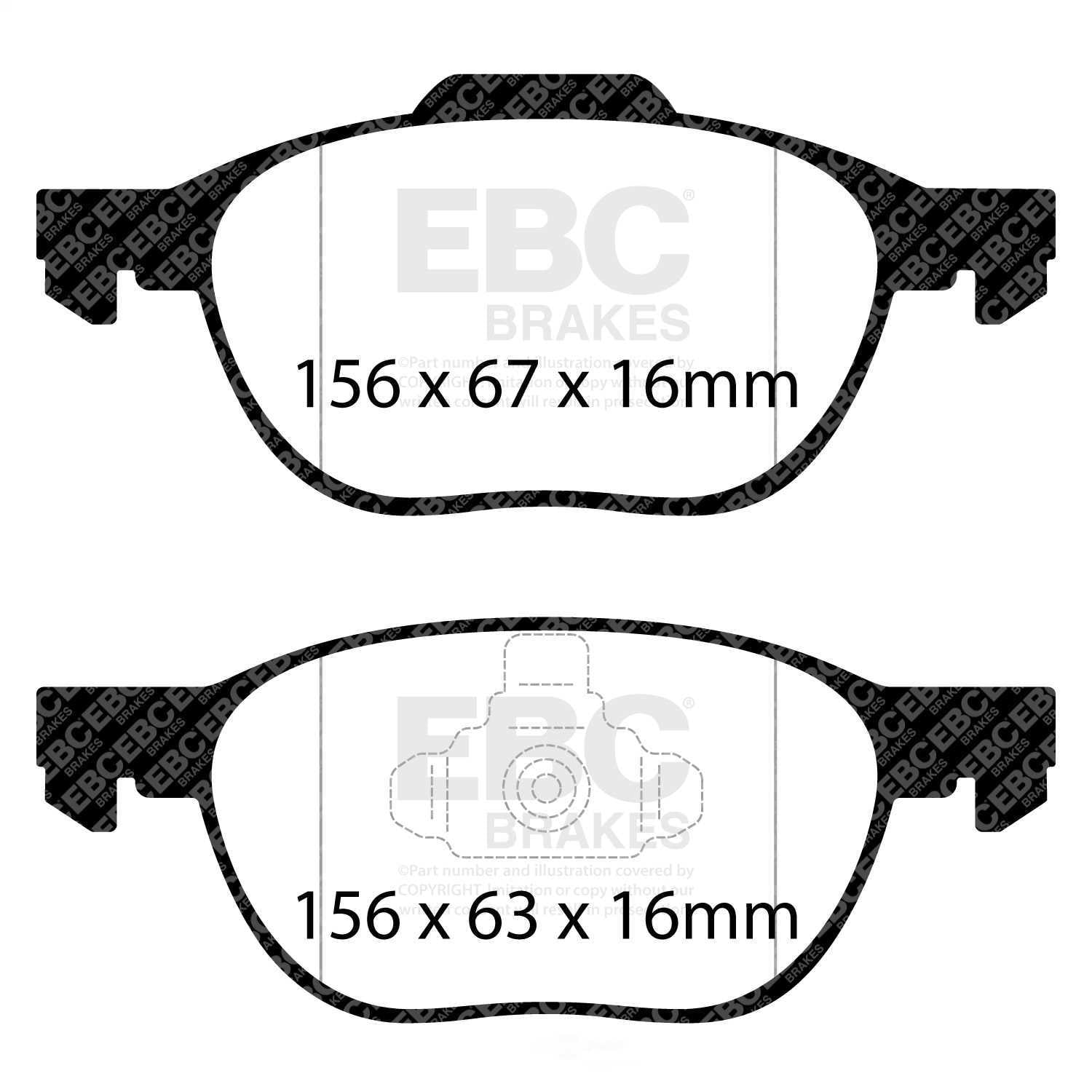 EBC Brakes Redstuff Premium Fast Street Pad For All Engine Sizes Fits select: 2011-2018 FORD FOCUS, 2004-2013 MAZDA 3