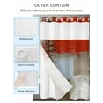 thumbnail image 2 of No Hook Cloth Fabric Shower Curtain with Snap in Liner, Red Brown Waterproof Shower Curtains Set with See Through Top Window, Blue White Modern Rustic Neutral Graffiti Art Bath Curtains 60"x72", 2 of 6