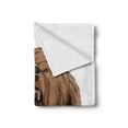 thumbnail image 2 of Bear Soft Flannel Fleece Throw Blanket, Angry Scary Face Powerful Vicious Beast Mascot Cartoon Character with Fangs, Cozy Plush for Indoor and Outdoor Use, 50" x 70", Caramel Dark Brown, by Ambesonne, 2 of 6