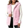 thumbnail image 5 of Winter Jacket Women Baeitkot Sleeveless Hooded Fleece Vest with Pockets for Winter Layering Daily Wear Pink S, 5 of 6