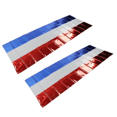 

Zaqw Independence Day Tablecloth Patriotic Tablecloth 2Pcs Independence Day Tablecloth Red White Blue Patterned PET Table Cloth Waterproof For 4th Of July Party Decor