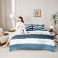 thumbnail image 5 of Homewish Grunge Blue Lines 7-Piece Twin Bedding,Abstract Aesthetic Bedding Comforter Set,Navy Blue Reversible, 5 of 8