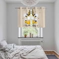 thumbnail image 6 of 2 Panels Kitchen Tier Curtains 39 Inch Length, Bees Gnomes Grommets Window Treatment Curtain, Spring Floral Daisy Farmhouse Rustic Thermal Curtains Drapes for Living Room/Bathroom, 6 of 9