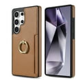 thumbnail image 6 of For Samsung Galaxy S25 Ultra Wallet Case with Card Holder, 360°Rotation Ring Holder Kickstand, Premium PU Leather RFID Blocking Card Pocket Protective Cover For Samsung Galaxy S25 Ultra, Brown, 6 of 6