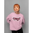thumbnail image 2 of Emoji Graffiti Plaid - Red Urban Street Art Design Women's Sweatshirt, 2 of 4