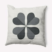 Simply Daisy 18 in x 18 in Modern and Contemporary Gray Floral Polyester Throw Pillow