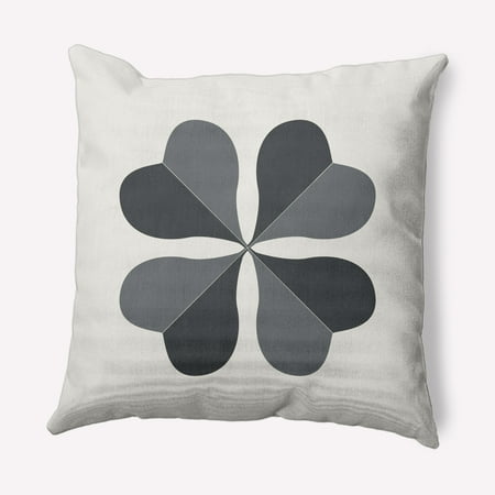 Simply Daisy 20 in x 20 in Modern and Contemporary Gray Floral Polyester Throw Pillow