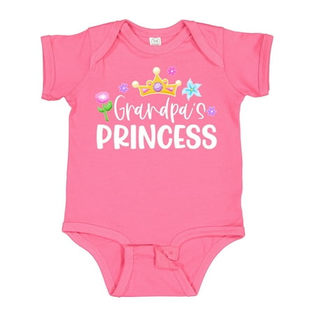 

Inktastic Grandpa s Princess Crown and Flowers Gift Baby Girl Bodysuit