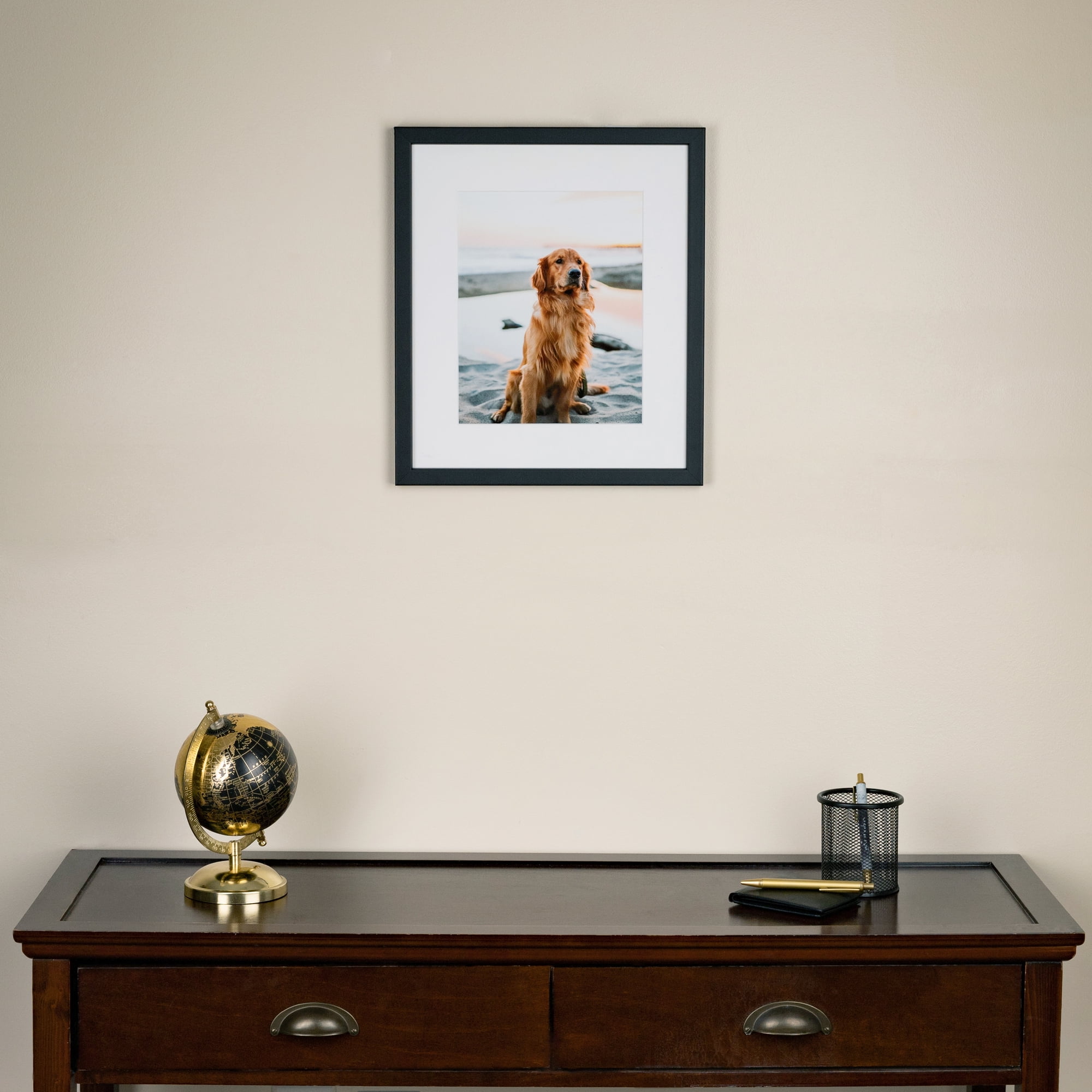 ArtToFrames 18" x 24" Satin Black Short Picture Frame, 18x24 inch Black Wood Poster Frame (WOM-1416)