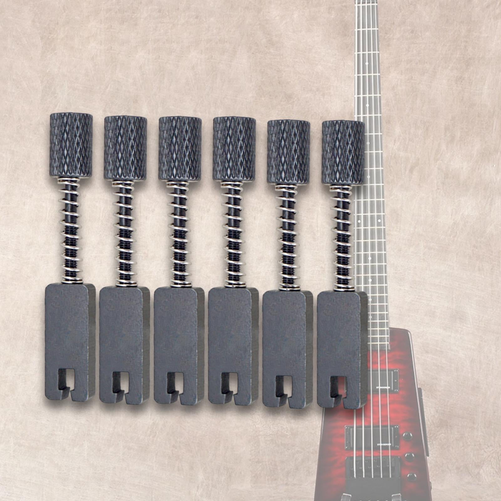 Dualoai 6 Pieces Electric Guitar Bridge Saddles Convenient to Use Metal Repair Parts