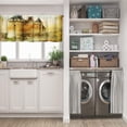 thumbnail image 3 of LALILO Kitchen Curtain Valance Sketch Pumpkin Pumpkins Rod Pocket Window Curtain 52"x 18" Set of 2, 3 of 7