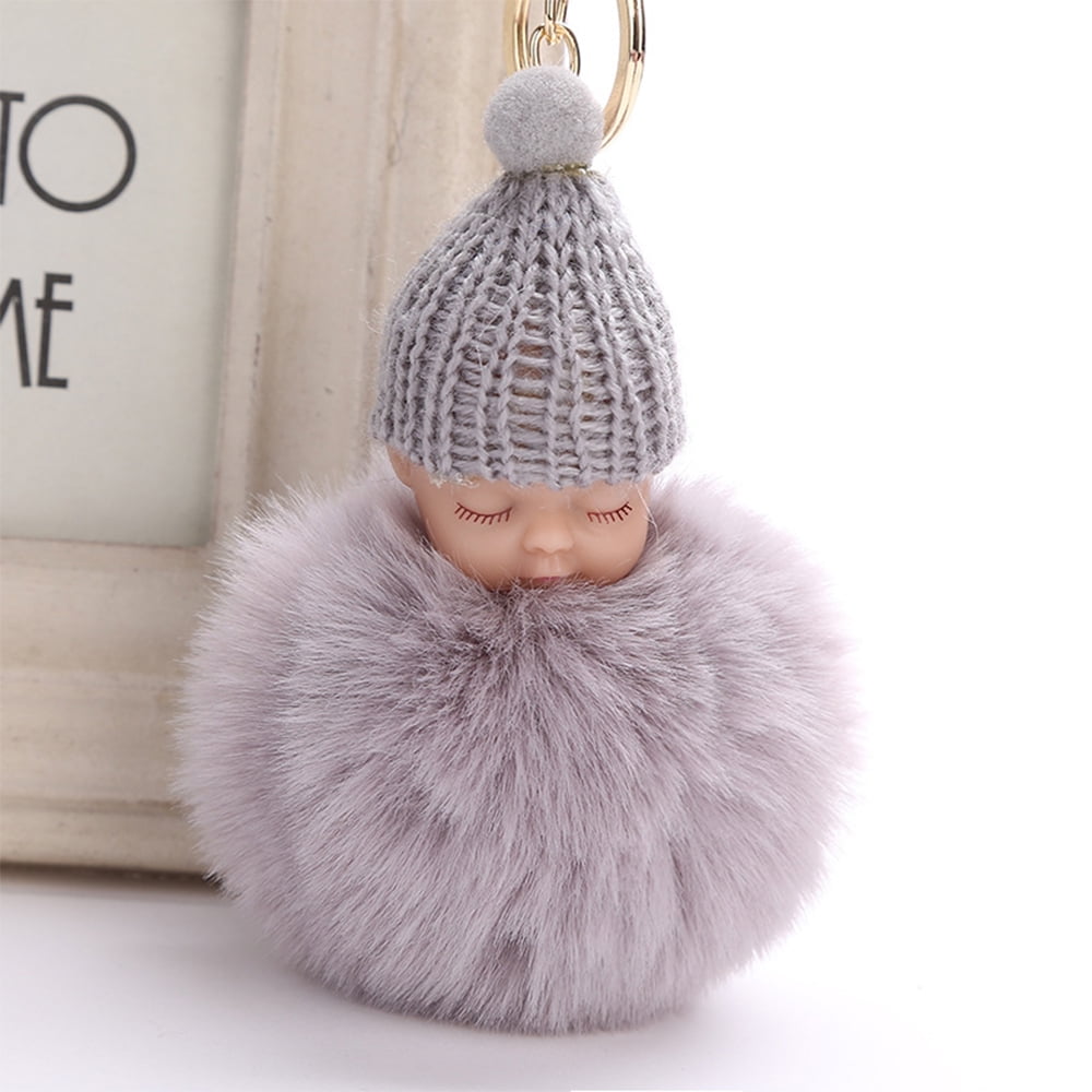 fluffy baby keyring