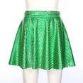 thumbnail image 6 of YONGHS Women Sequin Mini Pleated Skirt Elastic Waist A-line Hip Hop Jazz Dance Skort Skirt Green L, 6 of 7