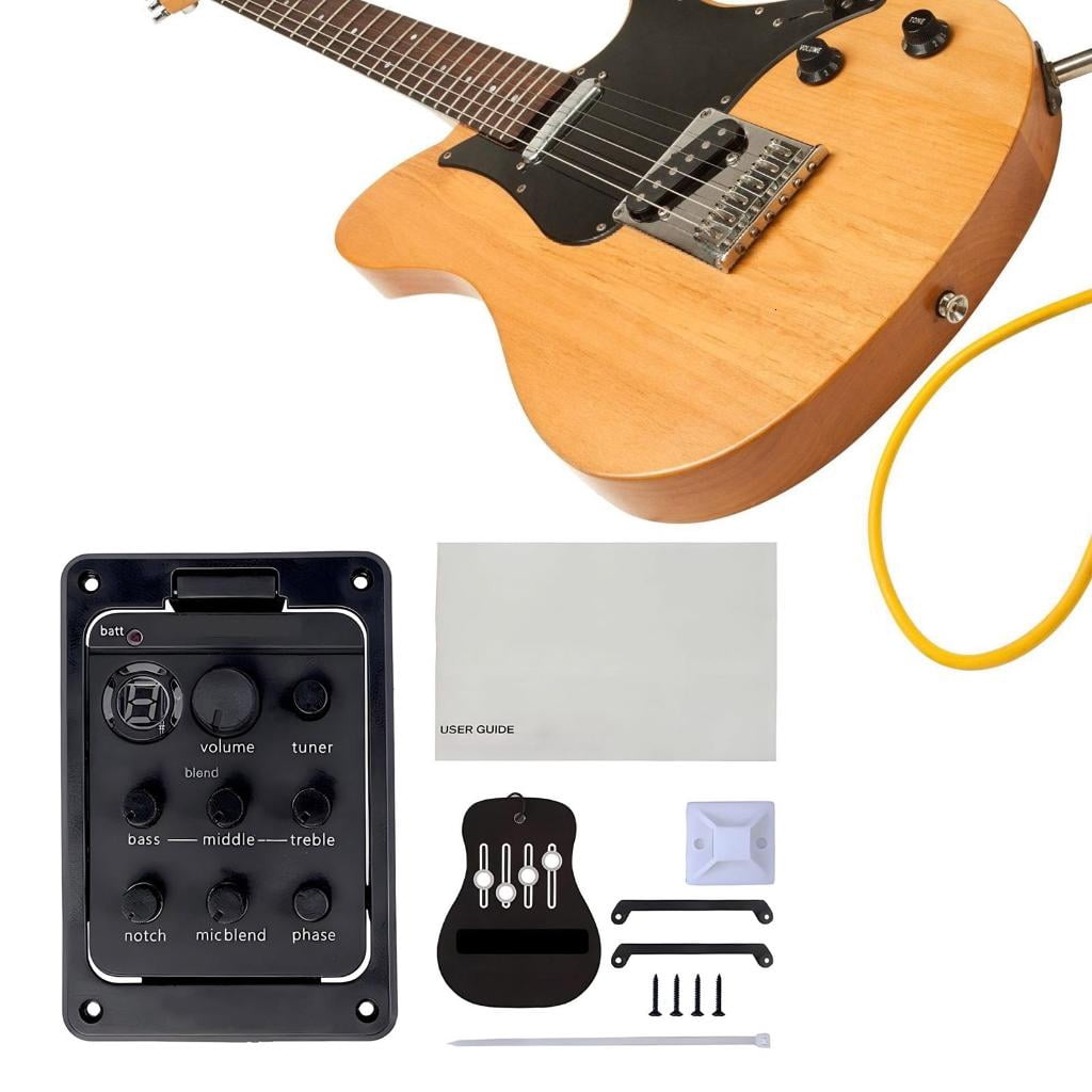 CEORPER 301 Acoustic Guitar Preamp Pickup Equalizer Guitar Piezo Pick Guitar Tuner Double Model Guitar Preamp Tuner Piezo Pickup