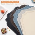 thumbnail image 3 of VCVCOO Placemats Set of 4 Beige Leather Place Mats Waterproof Wipeable Heat Resistant Sturdy Rectangle Kitchen Dining Table Mats for Indoor Outdoor Reversible Easy to Clean Place Mats, 3 of 10