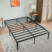 Lusimo Full Bed Frame No Box Spring Needed 14 inch Heavy Duty Full Size Metal Platform Bed Frame Easy Assembly Anti Slip No Noise, Black
