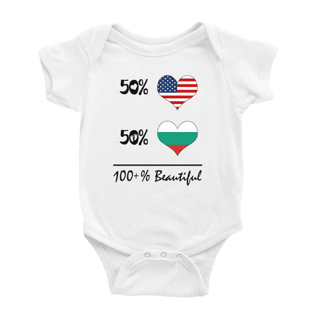 

50% Bulgarian + 50% American = 100+% Beautiful Cute Baby Clothing Bodysuits For Boy Girl