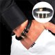 thumbnail image 1 of Brazalete de acero inoxidable para hombre, pulsera tejida de piel sintética, pulsera magnética, regalos, 1 of 5