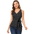 thumbnail image 1 of INSPIRE CHIC Hauts d'Été pour Femmes Sans Manches Col en V Ceinture, 1 of 5