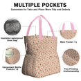 thumbnail image 3 of Pink Christmas Gingerbread and Tree Pattern Drawstring Lunch Bag Women - Drawstring Lunch Bag Insulated for Work Office - Stain-Resistant Large Lunchbags for Women with Multi-Pockets, 3 of 6