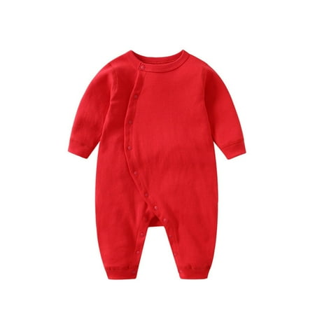 

NOKIO Trendy Baby Jumpsuits For The Season Girl Boys Spring And Autumn Baby Solid Color Long Sleeve Offset Bodysuit Crawling Suit Affordable Baby Bodysuits For The Autumn Season