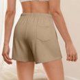 thumbnail image 7 of Bzhegqhd Women's Fashion Solid Color Shorts with Elastic Waistband Drawstring Side Pockets for Casual Wear, 7 of 7