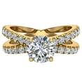 thumbnail image 6 of X Cross Split Shank Round Brilliant Diamond Engagement Ring 1.75 CT TW 18K Gold (G-H,I1), 6 of 8