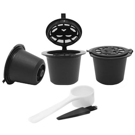 

1/3 pcs Reusable Refillable for Nespresso Coffee Capsules with 1 Plastic Spoon Filter Pod for Original Line Filters