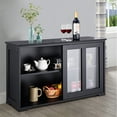 thumbnail image 3 of Costway Storage Cabinet Sideboard Buffet Cupboard Glass Sliding Door Pantry Kitchen, 3 of 10