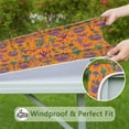 thumbnail image 6 of Purple Green Mushroom Plant Orange Pattern Square Fitted Tablecloth with Elastic Edge,Square Table Cover,Washable Elastic Table Cover for Home Kitchen Party Decor 34"x34", 6 of 6