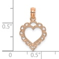 thumbnail image 3 of FJC Finejewelers 14k Rose Gold Heart with Lace Trim Charm, 3 of 6
